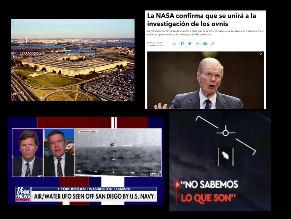 Arriba y abajo: Desde la divulgación del Pentágono, surgió el acompañamiento de la NASA con algunos de sus científicos, para el estudio de los OVNIS. Arriba y abajo: Desde la divulgación del Pentágono, surgió el acompañamiento de la NASA con algunos de sus científicos, para el estudio de los OVNIS.